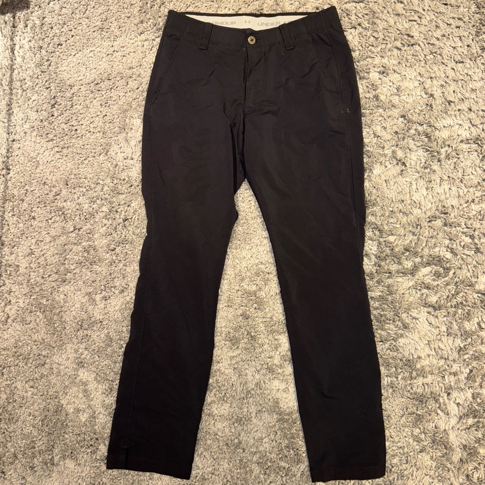 Under Armour Black Chinos Classic Straight-Leg Golf Dress Pants